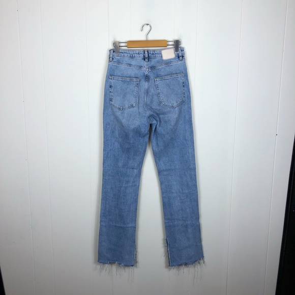 Zara High Rise Straight Leg Jeans Sz 4 - Picture 7 of 9